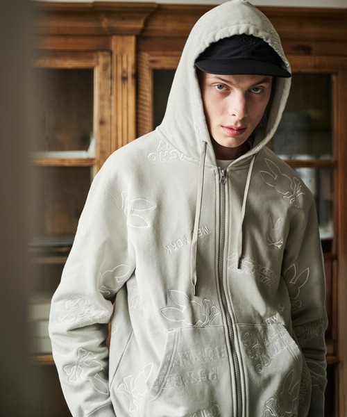 JSBパ－カ－ エンブロイダリーロゴパターン ジップパーカ