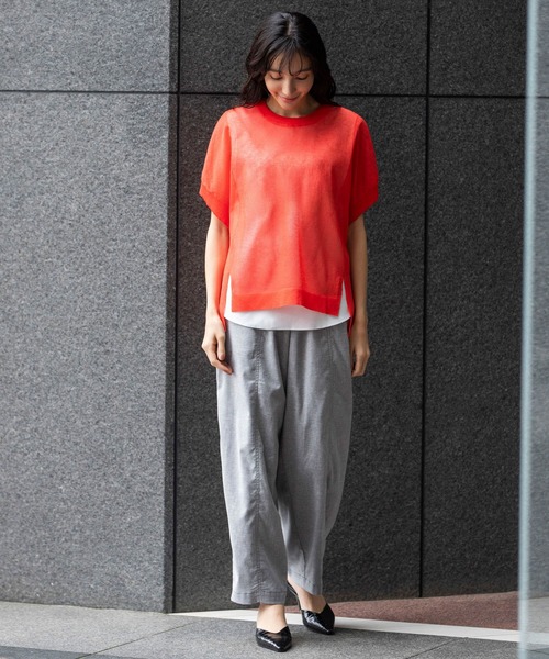 Munich（ミューニック）の「【吸湿性】【通気性】【抗菌性】シアーニットクルーネックプルオーバー（ニット/セーター・レディース・ホワイト/ブルー/ブラック/レッド・FREE）」の5枚目の写真