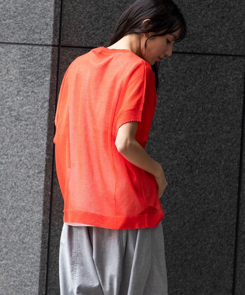 Munich（ミューニック）の「【吸湿性】【通気性】【抗菌性】シアーニットクルーネックプルオーバー（ニット/セーター・レディース・ホワイト/ブルー/ブラック/レッド・FREE）」の8枚目の写真