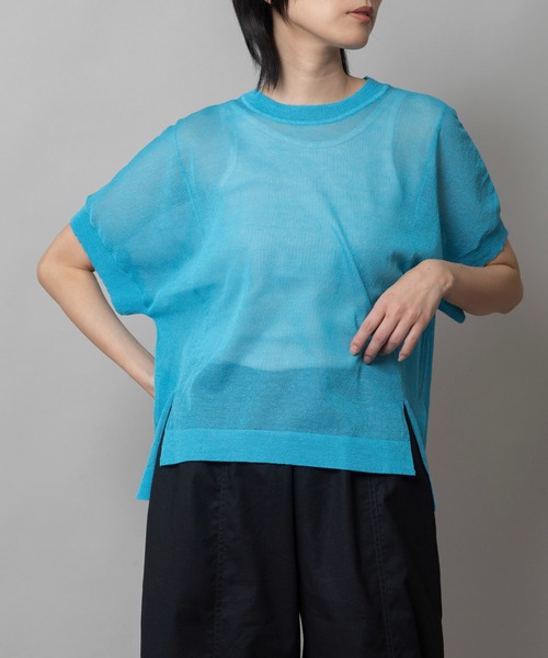 Munich（ミューニック）の「【吸湿性】【通気性】【抗菌性】シアーニットクルーネックプルオーバー（ニット/セーター・レディース・ホワイト/ブルー/ブラック/レッド・FREE）」の20枚目の写真