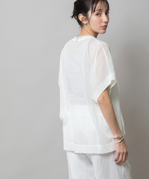 Munich（ミューニック）の「【吸湿性】【通気性】【抗菌性】シアーニットクルーネックプルオーバー（ニット/セーター・レディース・ホワイト/ブルー/ブラック/レッド・FREE）」の10枚目の写真