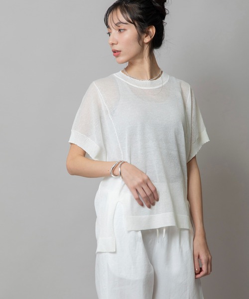 Munich（ミューニック）の「【吸湿性】【通気性】【抗菌性】シアーニットクルーネックプルオーバー（ニット/セーター・レディース・ホワイト/ブルー/ブラック/レッド・FREE）」の12枚目の写真