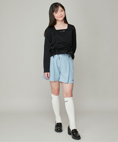 JENNI love（ジェニィラブ）の「【ウエスト調整可】ベルト付きタックショーパン（その他パンツ・キッズ・グレー/ブラック/サックスブルー・130cm/140cm/150cm/160cm）」の9枚目の写真