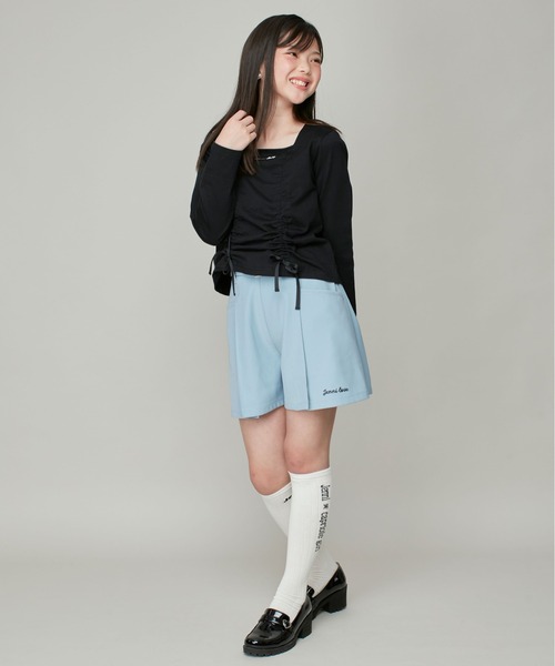 JENNI love（ジェニィラブ）の「【ウエスト調整可】ベルト付きタックショーパン（その他パンツ・キッズ・グレー/ブラック/サックスブルー・130cm/140cm/150cm/160cm）」の10枚目の写真