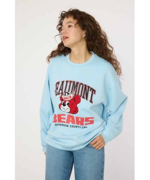 RODEO CROWNS WIDE BOWL(ロデオクラウンズワイドボウル)の「サガラベアポンチトップス(スウェット・レディース・イエロー/サックスブルー/オフホワイト・MEDIUM/LARGE)」の2枚目の写真