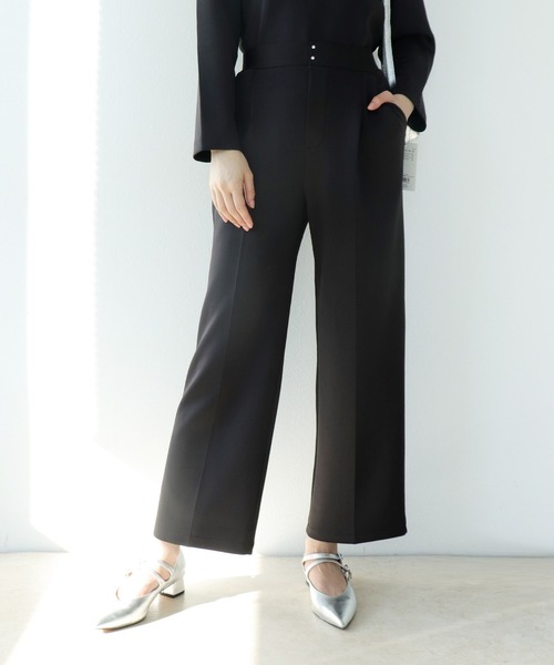 Jines（ジネス）の「≪WEB限定≫ 楽ちん綺麗見えワイドパンツ【セットアップ可】（その他パンツ・レディース・ブラック/ライトブルー/ベージュ・38）」の2枚目の写真