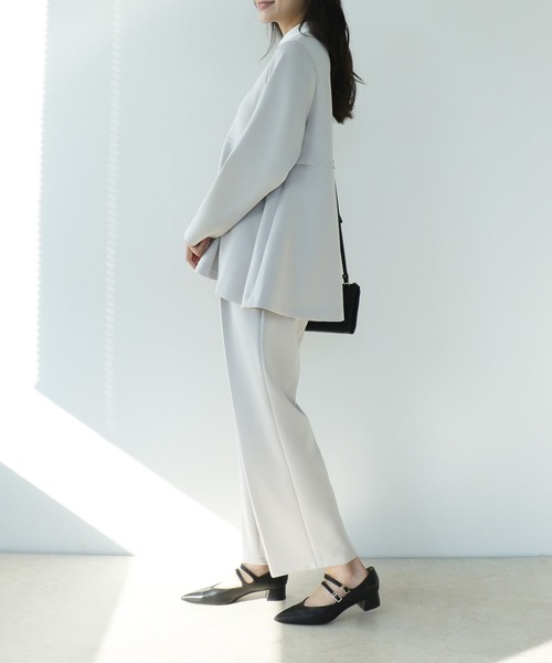 Jines（ジネス）の「≪WEB限定≫ 楽ちん綺麗見えワイドパンツ【セットアップ可】（その他パンツ・レディース・ブラック/ライトブルー/ベージュ・38）」の8枚目の写真