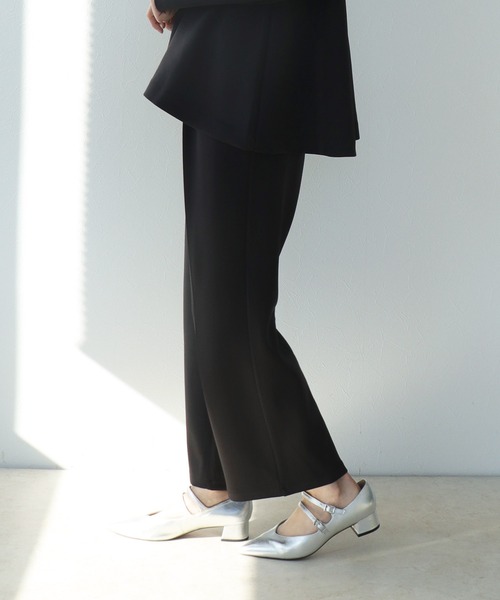 Jines（ジネス）の「≪WEB限定≫ 楽ちん綺麗見えワイドパンツ【セットアップ可】（その他パンツ・レディース・ブラック/ライトブルー/ベージュ・38）」の6枚目の写真