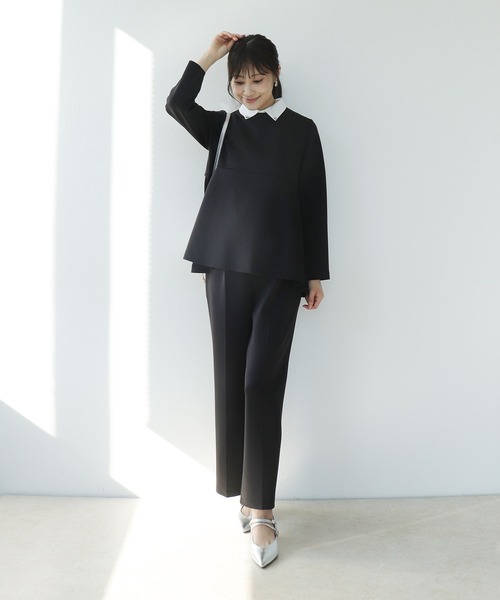 Jines（ジネス）の「≪WEB限定≫ 楽ちん綺麗見えワイドパンツ【セットアップ可】（その他パンツ・レディース・ブラック/ライトブルー/ベージュ・38）」の4枚目の写真