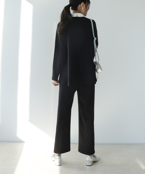 Jines（ジネス）の「≪WEB限定≫ 楽ちん綺麗見えワイドパンツ【セットアップ可】（その他パンツ・レディース・ブラック/ライトブルー/ベージュ・38）」の5枚目の写真