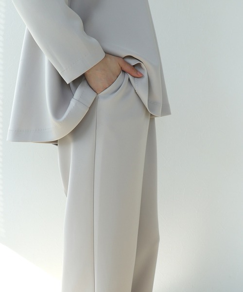 Jines（ジネス）の「≪WEB限定≫ 楽ちん綺麗見えワイドパンツ【セットアップ可】（その他パンツ・レディース・ブラック/ライトブルー/ベージュ・38）」の10枚目の写真