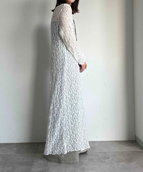 apres jour mignon(アプレジュールミニョン)の「タイ付き2WAYシアーレースワンピ【ZOZOTOWN限定アイテム】(ワンピース・レディース・オフホワイト/アイボリー/ブラック・X-LARGE/MEDIUM/SMALL)」の19枚目の写真