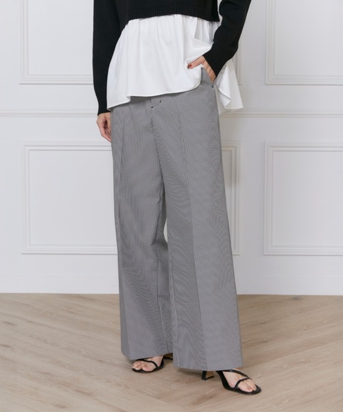 INED（イネド）の「【2025NEW】美脚ワイドパンツ（その他パンツ・レディース・チェック/その他/ブルー/オフホワイト/ブラック/ベージュ・9号/7号）」の6枚目の写真