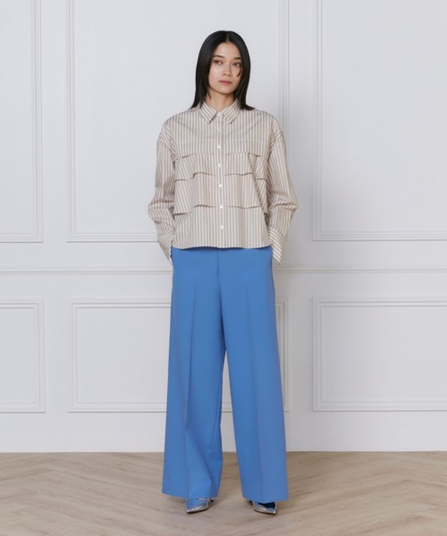 INED（イネド）の「【2025NEW】美脚ワイドパンツ（その他パンツ・レディース・チェック/その他/ブルー/オフホワイト/ブラック/ベージュ・9号/7号）」の12枚目の写真