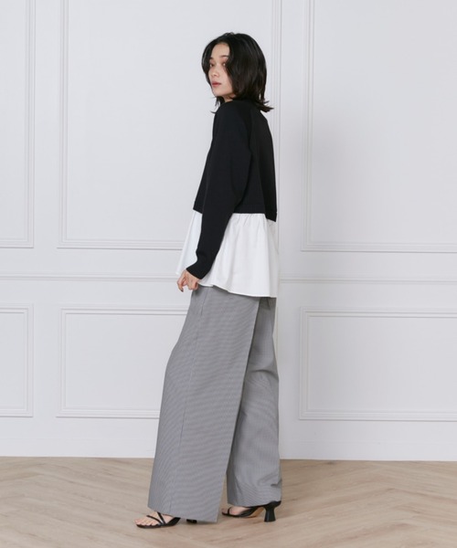 INED（イネド）の「【2025NEW】美脚ワイドパンツ（その他パンツ・レディース・チェック/その他/ブルー/オフホワイト/ブラック/ベージュ・9号/7号）」の16枚目の写真