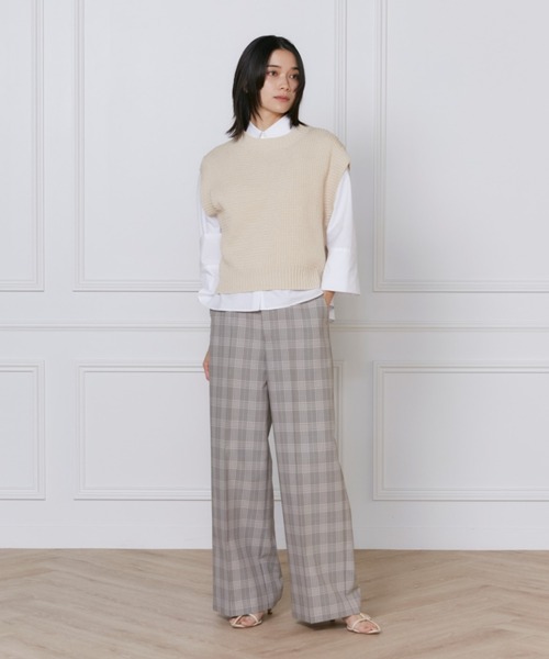 INED（イネド）の「【2025NEW】美脚ワイドパンツ（その他パンツ・レディース・チェック/その他/ブルー/オフホワイト/ブラック/ベージュ・9号/7号）」の21枚目の写真