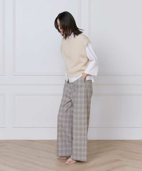 INED（イネド）の「【2025NEW】美脚ワイドパンツ（その他パンツ・レディース・チェック/その他/ブルー/オフホワイト/ブラック/ベージュ・9号/7号）」の22枚目の写真