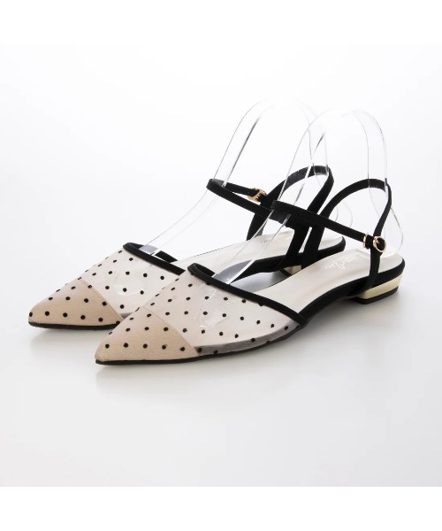 Launa lea（ラウナレア）の「ドットチュールベルトパンプス(0600)（パンプス・レディース・ブラック/ベージュ・22.0cm/22.5cm/23.0cm/23.5cm/24.0cm/24.5cm/25.0cm/25.5cm）」の3枚目の写真