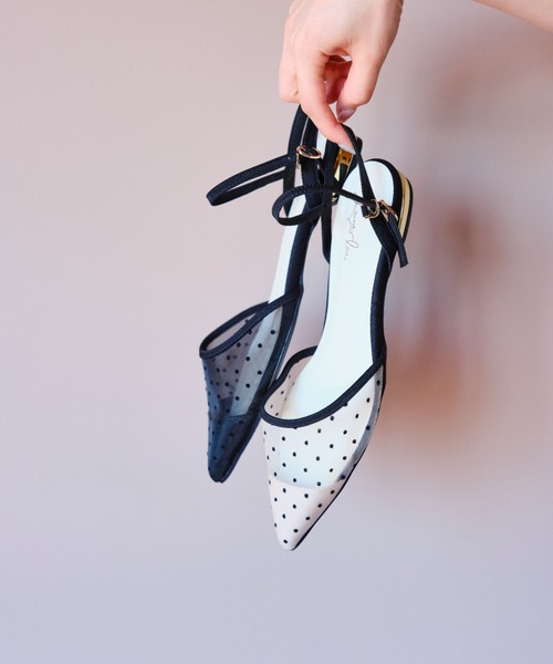 ラウナレア（Launa lea）/【再入荷】ドットチュールベルトパンプス(0600) ドットチュールベルトパンプス(0600)（パンプス）｜Launa lea