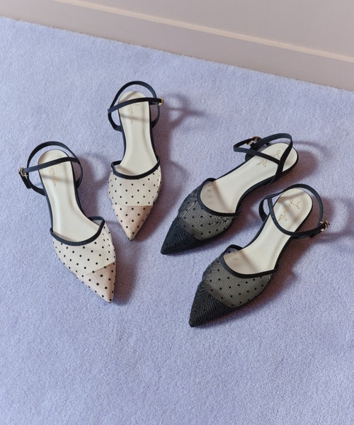 Launa lea（ラウナレア）の「ドットチュールベルトパンプス(0600)（パンプス・レディース・ブラック/ベージュ・22.0cm/22.5cm/23.0cm/23.5cm/24.0cm/24.5cm/25.0cm/25.5cm）」の11枚目の写真