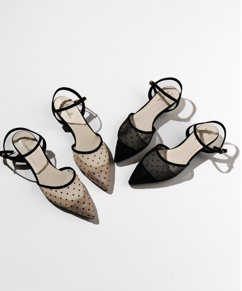 ドットチュールベルトパンプス(0600)（パンプス）｜Launa lea