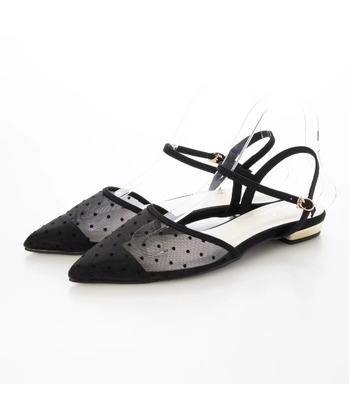 Launa lea（ラウナレア）の「ドットチュールベルトパンプス(0600)（パンプス・レディース・ブラック/ベージュ・22.0cm/22.5cm/23.0cm/23.5cm/24.0cm/24.5cm/25.0cm/25.5cm）」の19枚目の写真