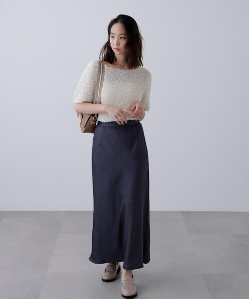 FREE'S MART(フリーズマート)の「◆ワッシャーサテンナロースカート(スカート・レディース・グレー/グリーン系その他/ホワイト・MEDIUM/SMALL)」の8枚目の写真