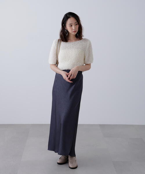 FREE'S MART(フリーズマート)の「◆ワッシャーサテンナロースカート(スカート・レディース・グレー/グリーン系その他/ホワイト・MEDIUM/SMALL)」の9枚目の写真