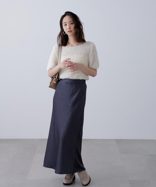 FREE'S MART(フリーズマート)の「◆ワッシャーサテンナロースカート(スカート・レディース・グレー/グリーン系その他/ホワイト・MEDIUM/SMALL)」の10枚目の写真