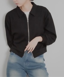 HALEY PESCA/ポロ襟付きショート丈 ダブルジップ ジャケット