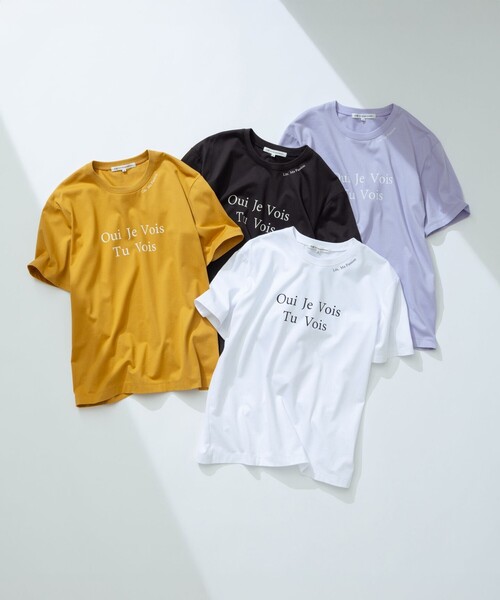 23区 L(ニジュウサンクオオキイサイズ)の「【洗える】カラーロゴ Tシャツ(Tシャツ/カットソー・レディース・ホワイト系/グレー系/イエロー系/ライラック系・44/48/46)」の18枚目の写真