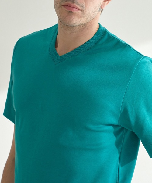 RATTLE TRAP（ラトルトラップ）の「シルケットスムースVネックTシャツ（Tシャツ/カットソー・メンズ・グリーン・S/M/L/LL）」の5枚目の写真