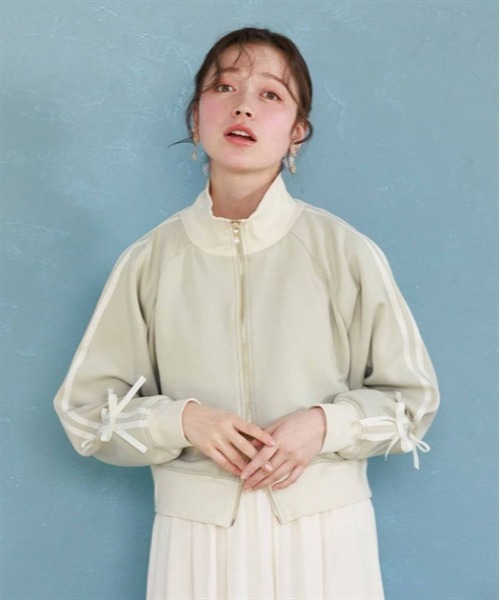 axes femme（アクシーズファム）の「ダンボールニットトラックジャケット（ブルゾン・レディース・ブラック/イエロー/ミント・FREE）」の3枚目の写真