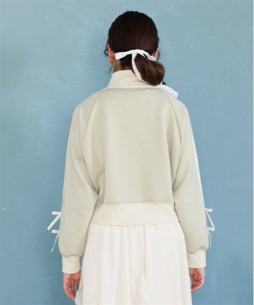 axes femme（アクシーズファム）の「ダンボールニットトラックジャケット（ブルゾン・レディース・ブラック/イエロー/ミント・FREE）」の11枚目の写真