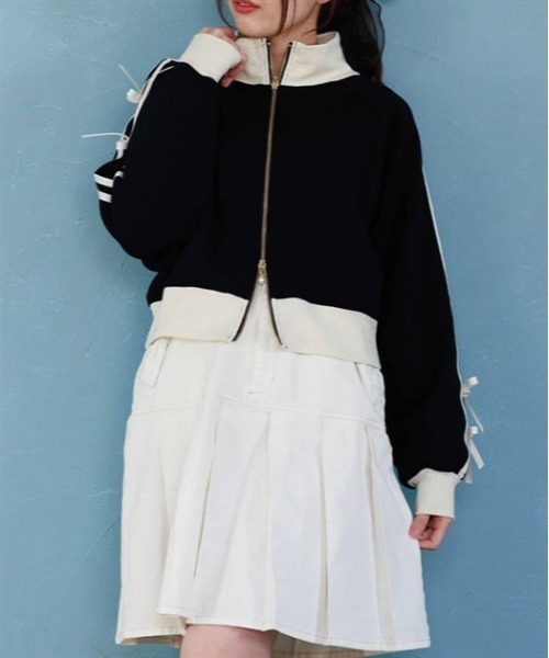 axes femme（アクシーズファム）の「ダンボールニットトラックジャケット（ブルゾン・レディース・ブラック/イエロー/ミント・FREE）」の13枚目の写真