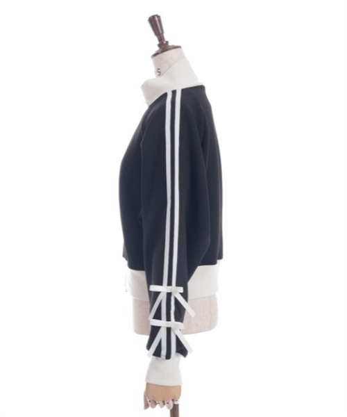 axes femme（アクシーズファム）の「ダンボールニットトラックジャケット（ブルゾン・レディース・ブラック/イエロー/ミント・FREE）」の6枚目の写真