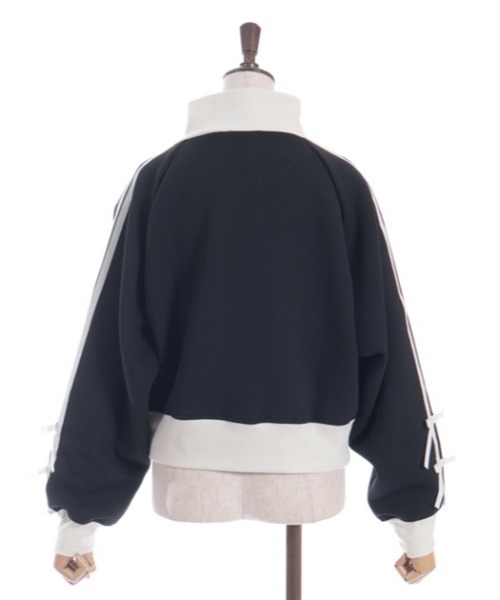 axes femme（アクシーズファム）の「ダンボールニットトラックジャケット（ブルゾン・レディース・ブラック/イエロー/ミント・FREE）」の7枚目の写真