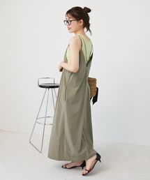 ナイロンVネックキャミワンピース