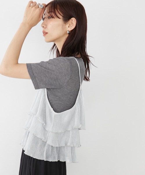 Auntie Rosa Holiday（アンティローザホリデー）の「スパークリングティアードキャミ / 前後2WAY（キャミソール・レディース・ゴールド/ブラック/シルバー・FREE）」の6枚目の写真