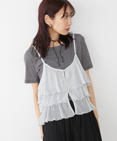 Auntie Rosa Holiday（アンティローザホリデー）の「スパークリングティアードキャミ / 前後2WAY（キャミソール・レディース・ゴールド/ブラック/シルバー・FREE）」の8枚目の写真