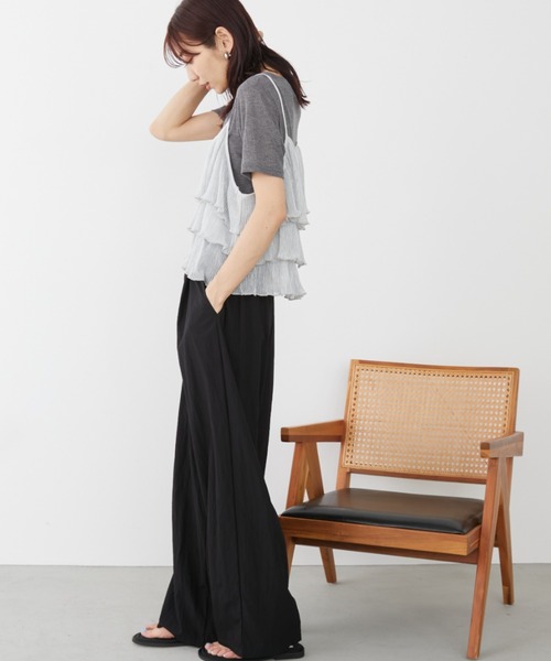 Auntie Rosa Holiday（アンティローザホリデー）の「スパークリングティアードキャミ / 前後2WAY（キャミソール・レディース・ゴールド/ブラック/シルバー・FREE）」の11枚目の写真