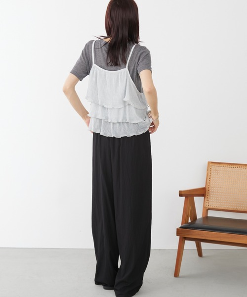 Auntie Rosa Holiday（アンティローザホリデー）の「スパークリングティアードキャミ / 前後2WAY（キャミソール・レディース・ゴールド/ブラック/シルバー・FREE）」の12枚目の写真