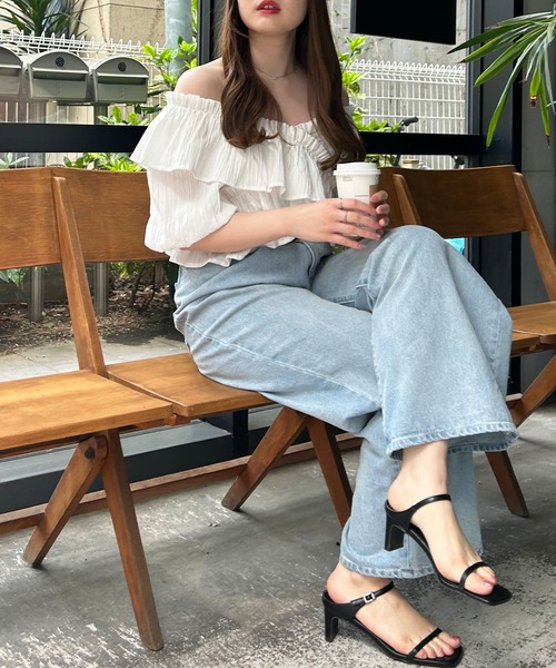 INGNI（イング）の「楊柳フリルオフショルブラウス（シャツ/ブラウス・レディース・ブラック/オフホワイト/ピンク/イエロー・M）」の13枚目の写真