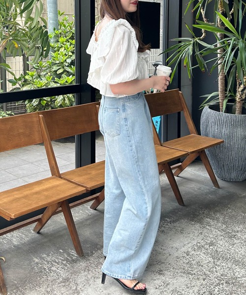 INGNI（イング）の「楊柳フリルオフショルブラウス（シャツ/ブラウス・レディース・ブラック/オフホワイト/ピンク/イエロー・M）」の15枚目の写真