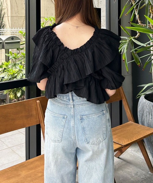 INGNI（イング）の「楊柳フリルオフショルブラウス（シャツ/ブラウス・レディース・ブラック/オフホワイト/ピンク/イエロー・M）」の18枚目の写真