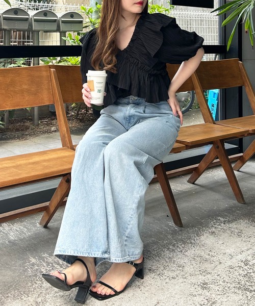 INGNI（イング）の「楊柳フリルオフショルブラウス（シャツ/ブラウス・レディース・ブラック/オフホワイト/ピンク/イエロー・M）」の19枚目の写真