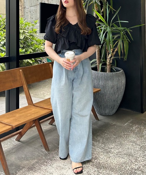 INGNI（イング）の「楊柳フリルオフショルブラウス（シャツ/ブラウス・レディース・ブラック/オフホワイト/ピンク/イエロー・M）」の20枚目の写真