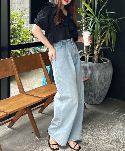 INGNI（イング）の「楊柳フリルオフショルブラウス（シャツ/ブラウス・レディース・ブラック/オフホワイト/ピンク/イエロー・M）」の21枚目の写真