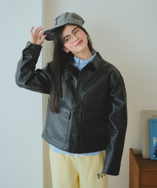 common gull products.（コモンガルプロダクツ）の「街のレザージャケット（その他アウター・レディース・ブラウン系/ブラック系・LARGE/MEDIUM）」の8枚目の写真