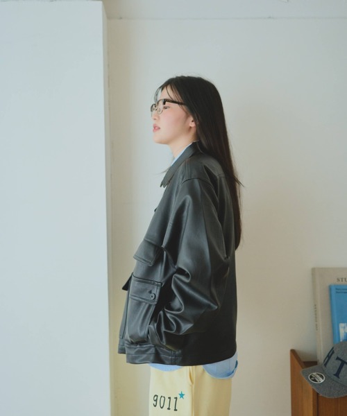 common gull products.（コモンガルプロダクツ）の「街のレザージャケット（その他アウター・レディース・ブラウン系/ブラック系・LARGE/MEDIUM）」の18枚目の写真